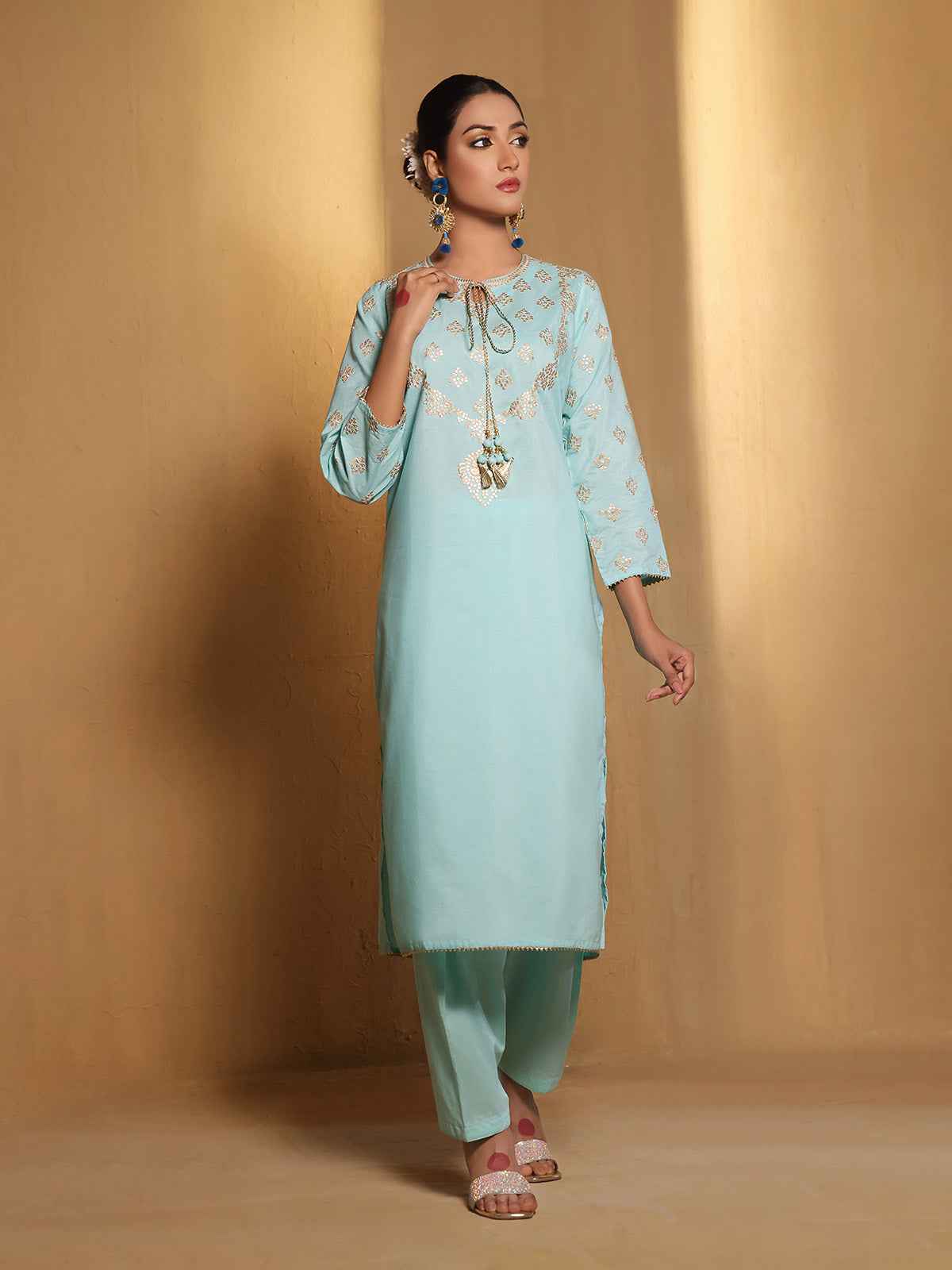 2Pc Embroidered Pret Shirt Trouser Masoori Ferozi - OWE2P-2211036