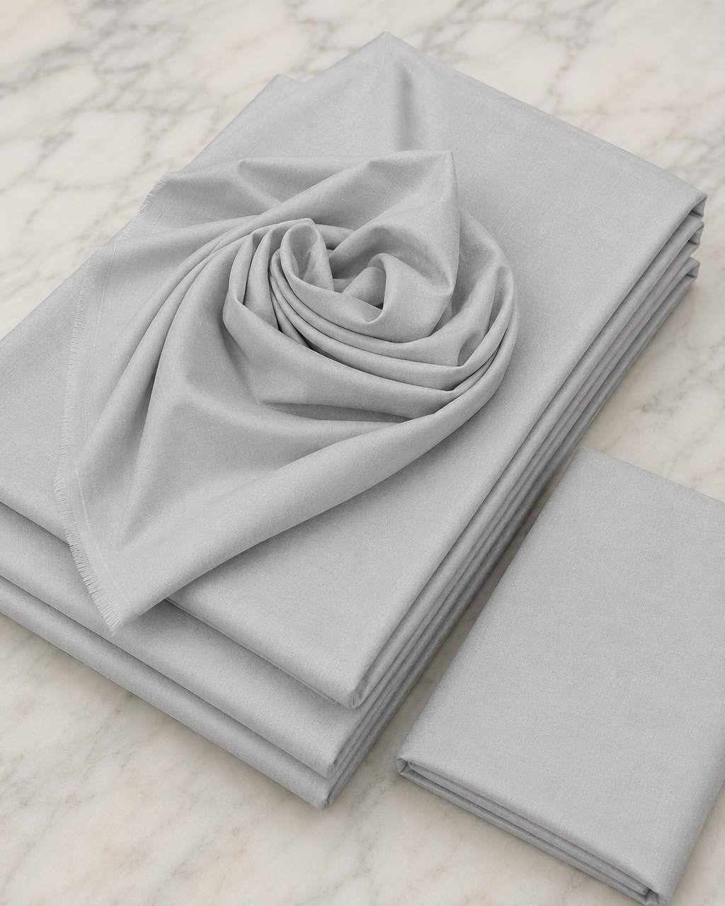 Noor E Khaas Blended Unstitched Suit Light Grey