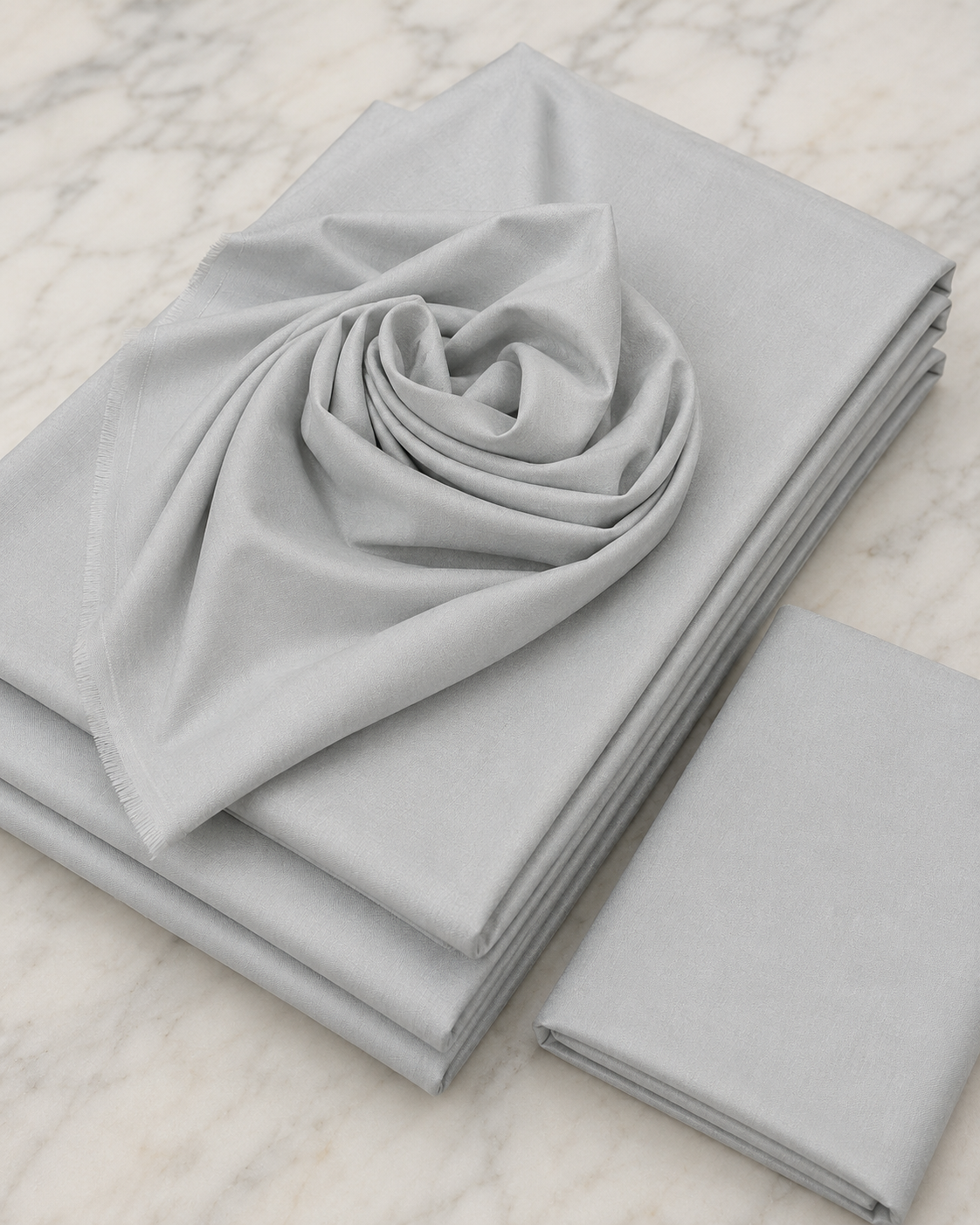 Noor E Khaas Blended Unstitched Suit Light Grey