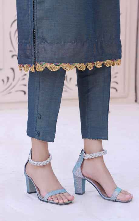 Women Navy Blue Masoori Trouser - OWCP-2209002-A