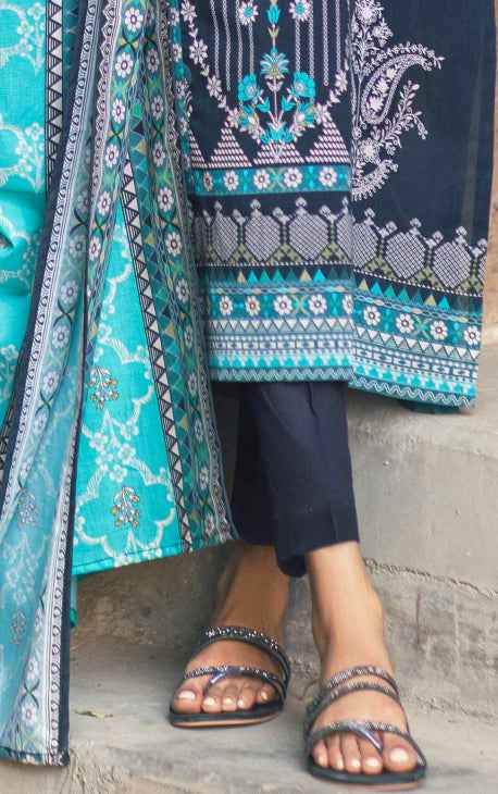 Women Black Lawn Trouser - OWSP-2302017-A