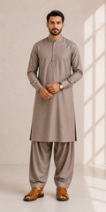 Germany Swiss Blended Unstitched Suit Creamy
