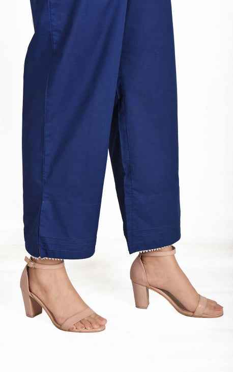 Women Blue Lawn Trouser - OWSP-2205012-A