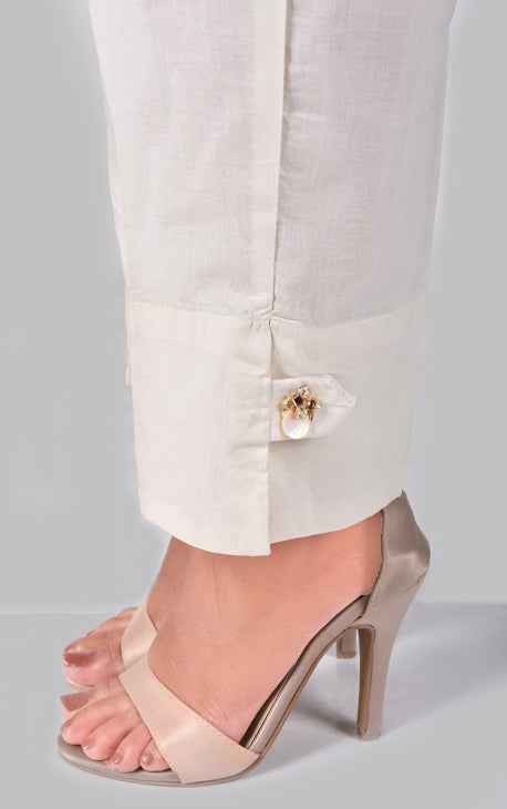 Women Off White Lawn Trouser - OWSP-2109013