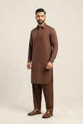 Dinar Collection Blended Unstitched Suit Brown