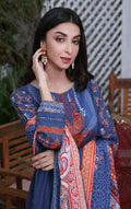 2Pc Printed Pret Shirt Dupatta Cambric Blue - OW2P-2208001
