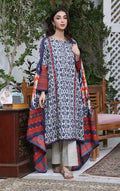 2Pc Printed Pret Shirt Dupatta Cambric Grey & Blue - OW2P-2208003