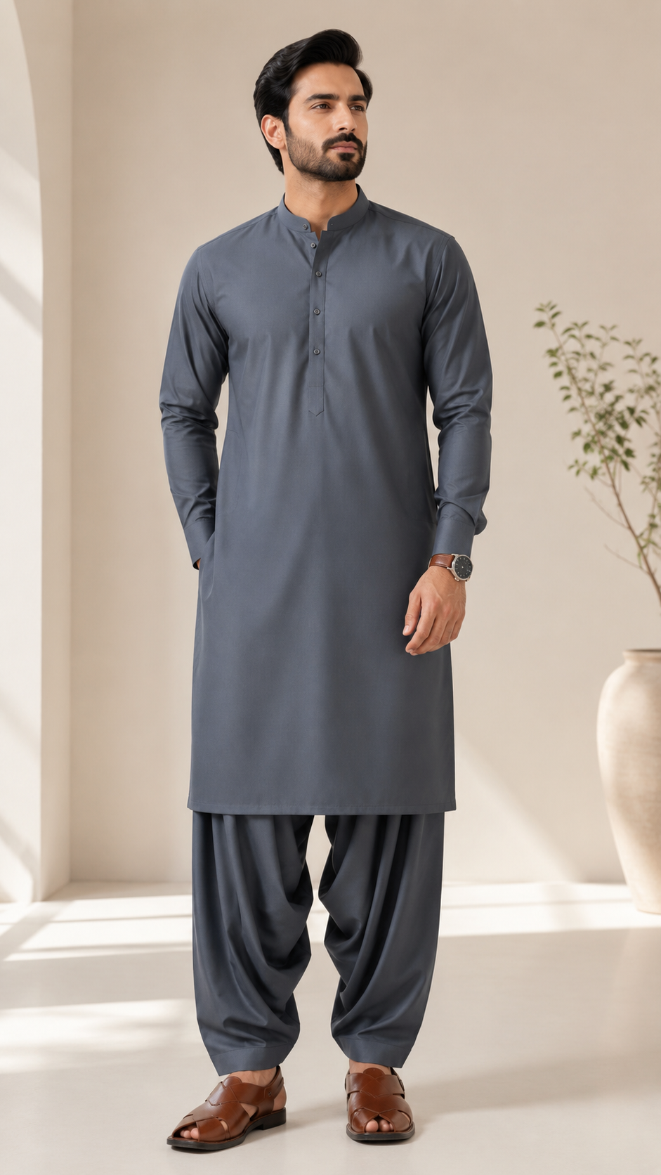 Germany Swiss Blended Unstitched Suit Grey