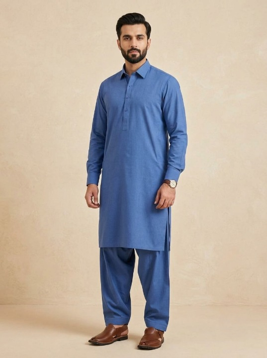 Senetor Blended Unstitched Suit – Slate Blue