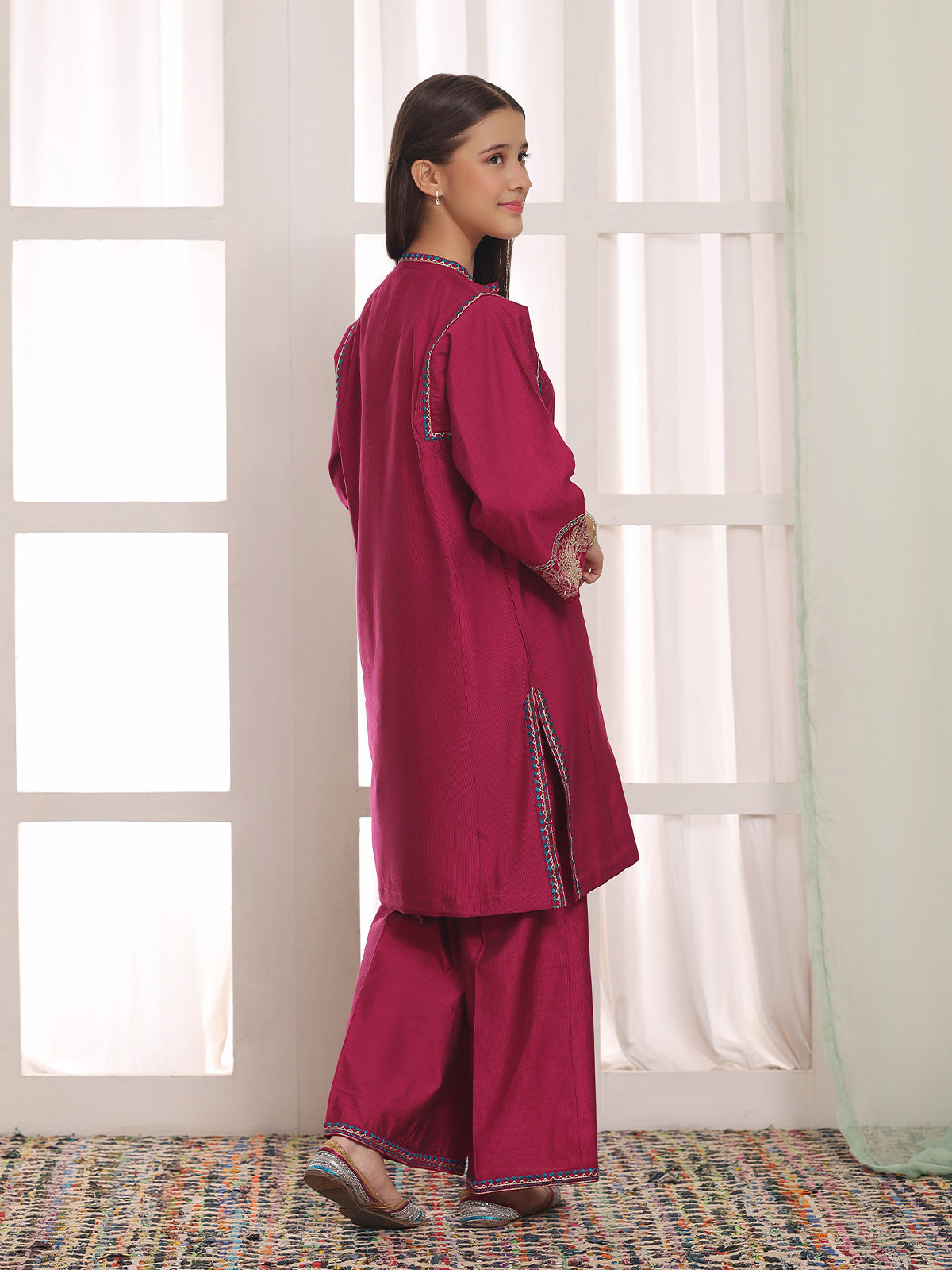 2Pc Embroidered Pret Shirt Trouser Cotton Silk Atishi - OGE2PG-2506018