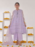 3Pc Embroidered Pret Suit Organza Light Lilac - OGE3P-2311009