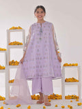 3Pc Embroidered Pret Suit Organza Light Lilac - OGE3P-2311009