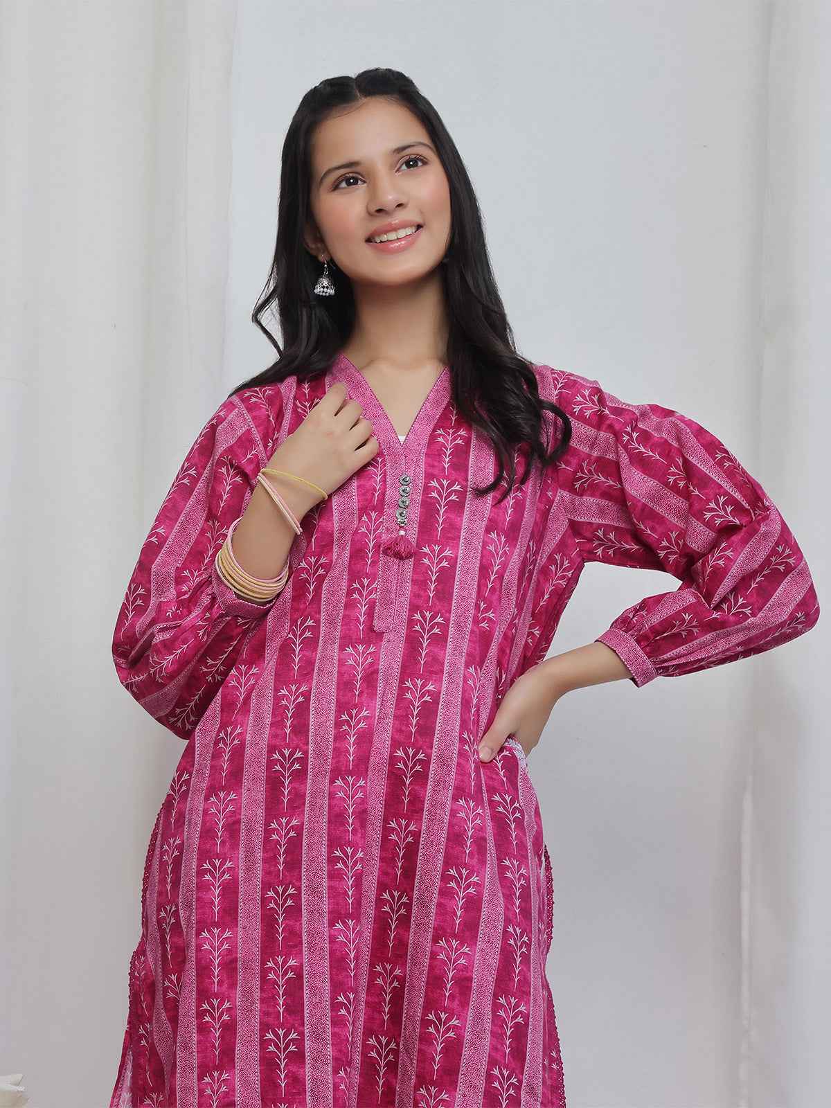 2Pc Embroidered Pret Shirt & Trouser Lawn Magenta - OGE2P-2506017