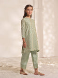 2Pc Fancy Pret Shirt Trouser Jacquard Green - OG2PG-2303011-1