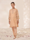 2Pc Fancy Pret Shirt Trouser Jacquard Orange - OG2PG-2303023-1