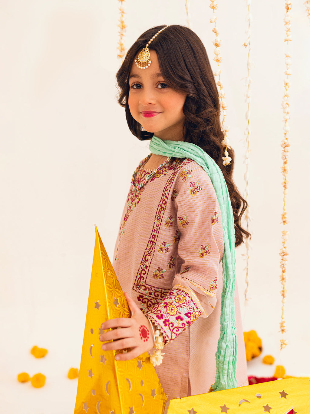 2Pc Embroidered Pret Shirt Dupatta Masoori Pink - OGE2P-2303009