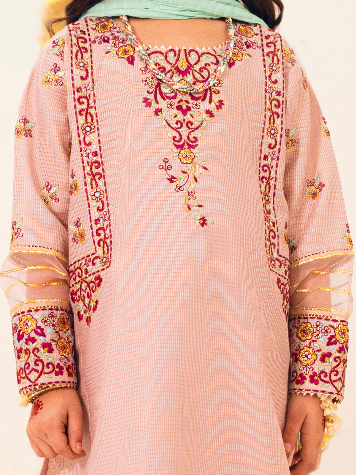 3Pc Embroidered Suit Pret Masoori Pink - OGE3P-2303009