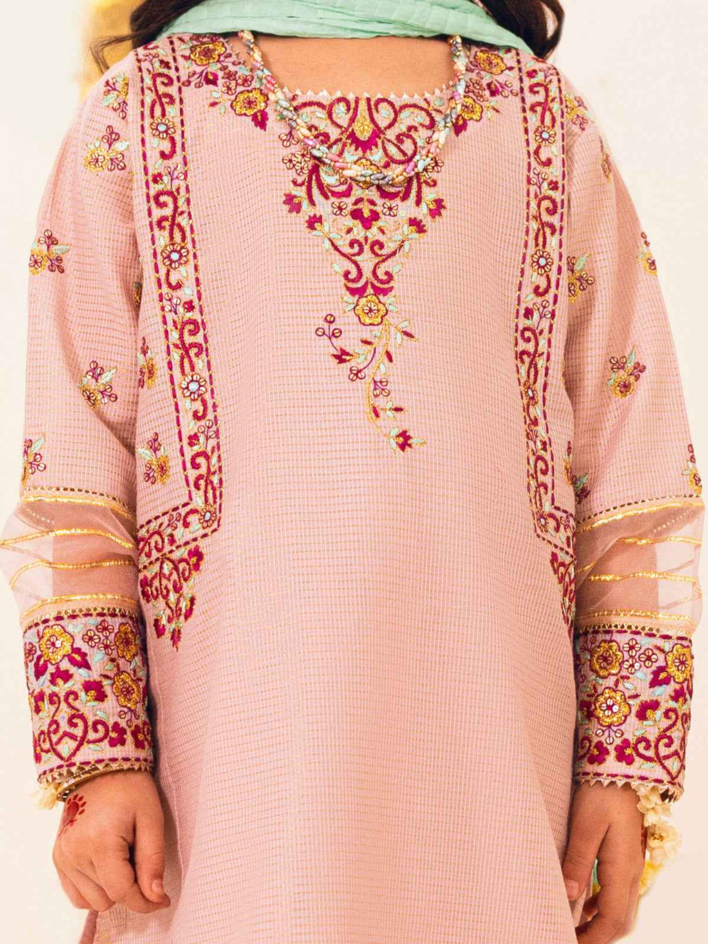 3Pc Embroidered Suit Pret Masoori Pink - OGE3P-2303009