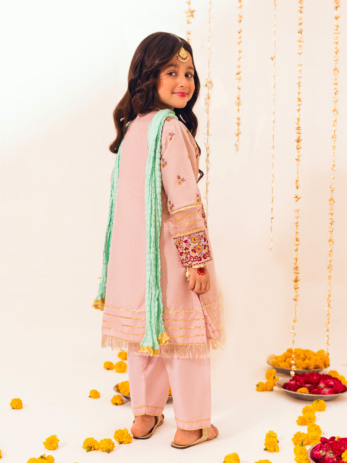 2Pc Embroidered Pret Shirt Dupatta Masoori Pink - OGE2P-2303009