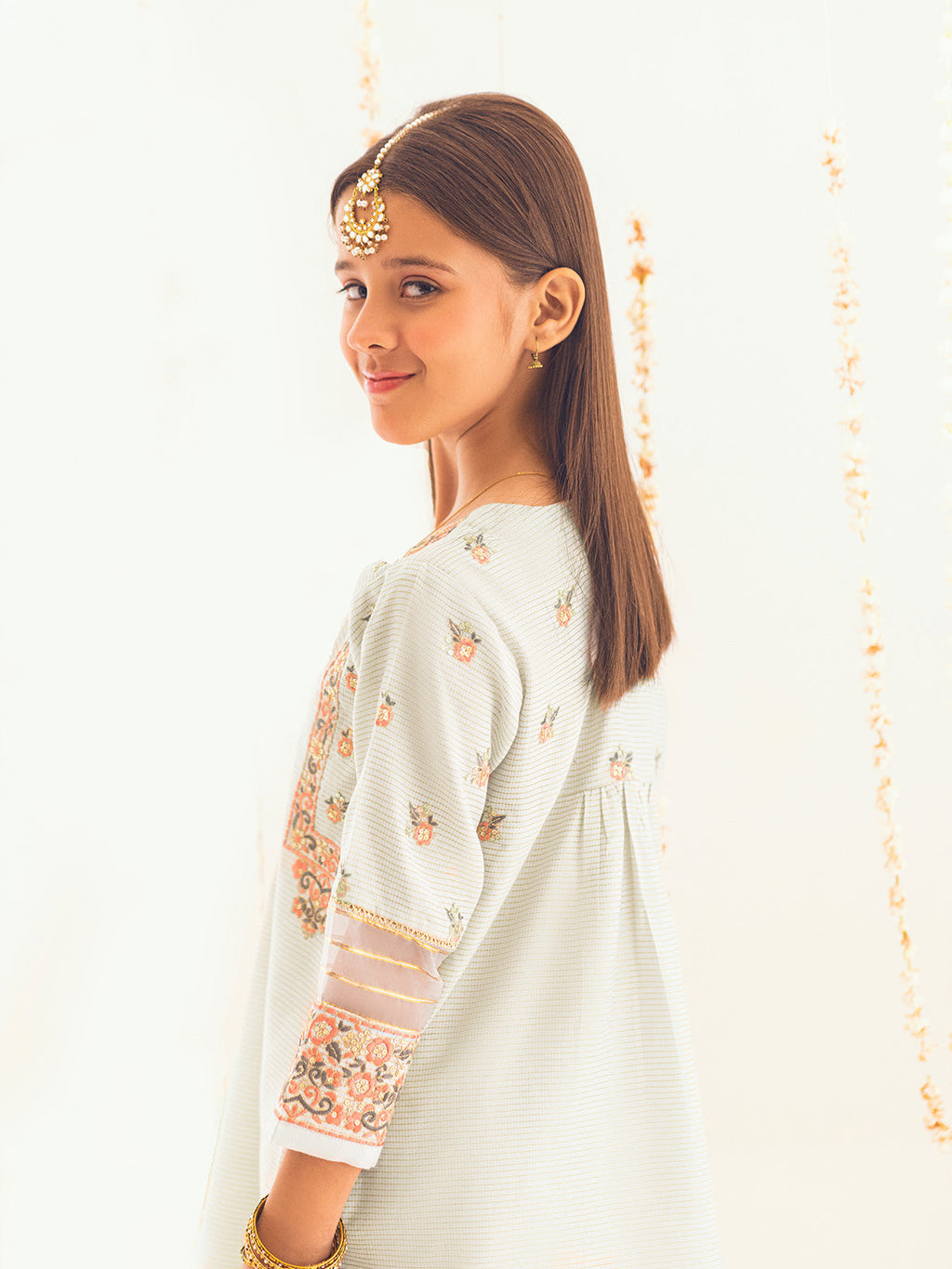3Pc Embroidered Suit Pret Masoori Light Green - OGE3P-2303010