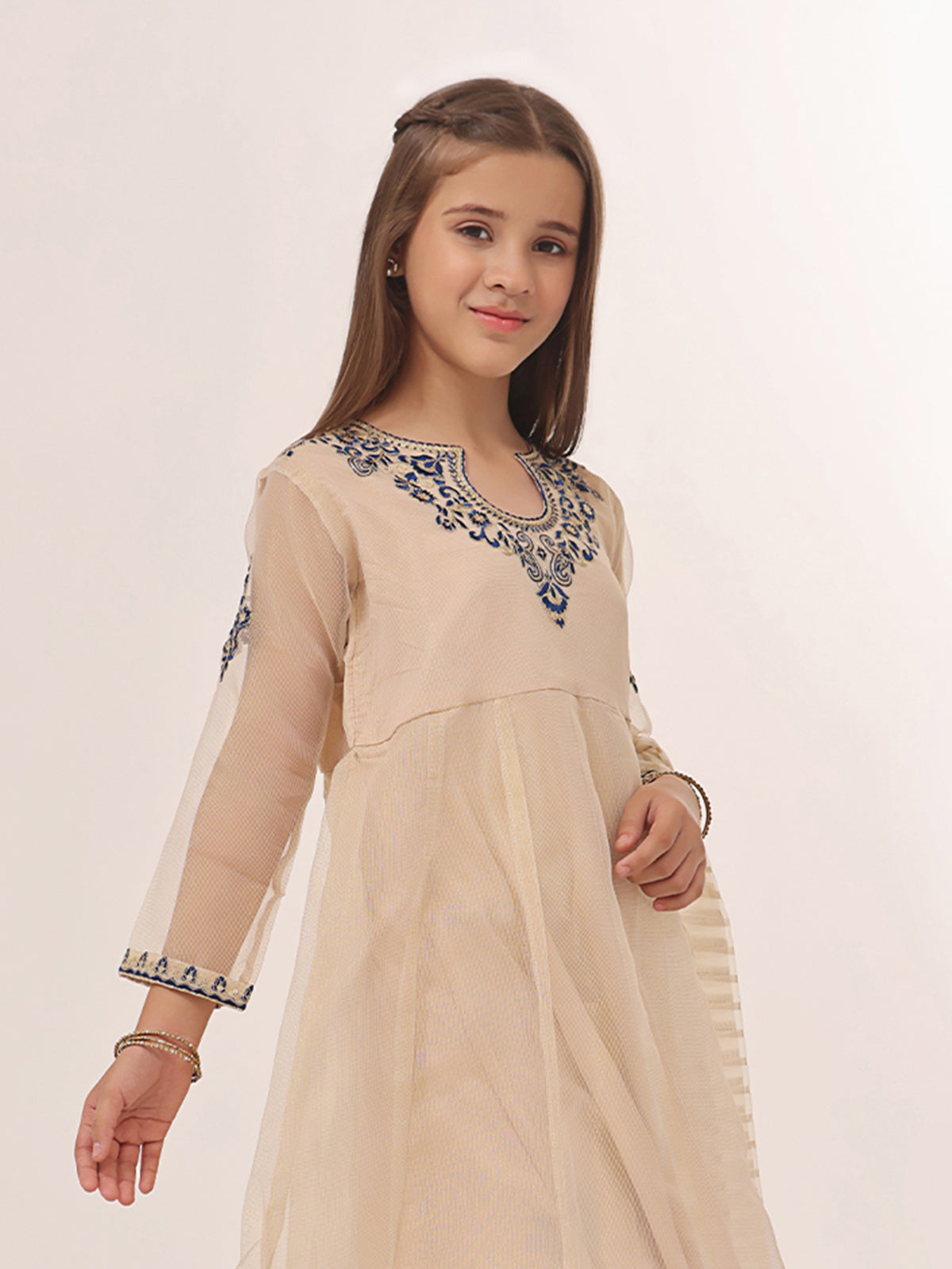 2Pc Embroidered Pret Shirt Trouser Masoori Golden - OGE2P-2303021