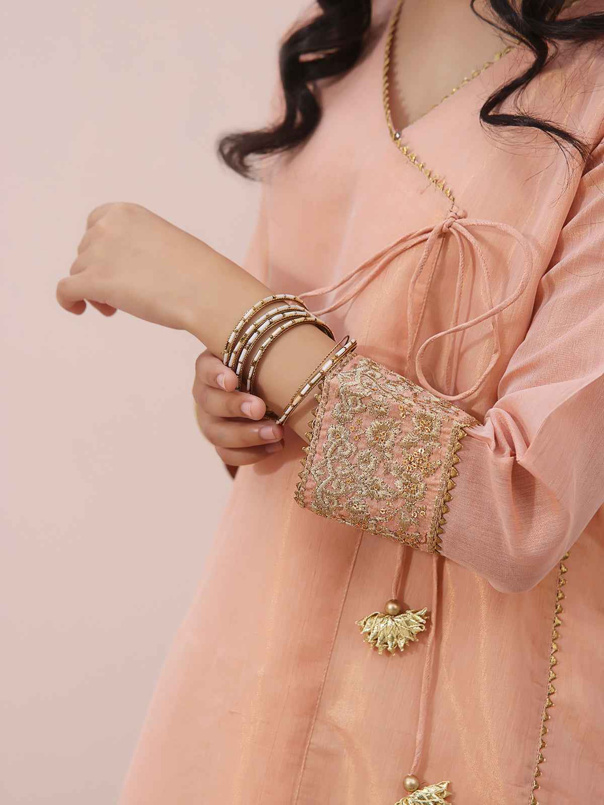 1Pc Fancy Pret Kurti Masoori Peach - OGEKTG-2303018