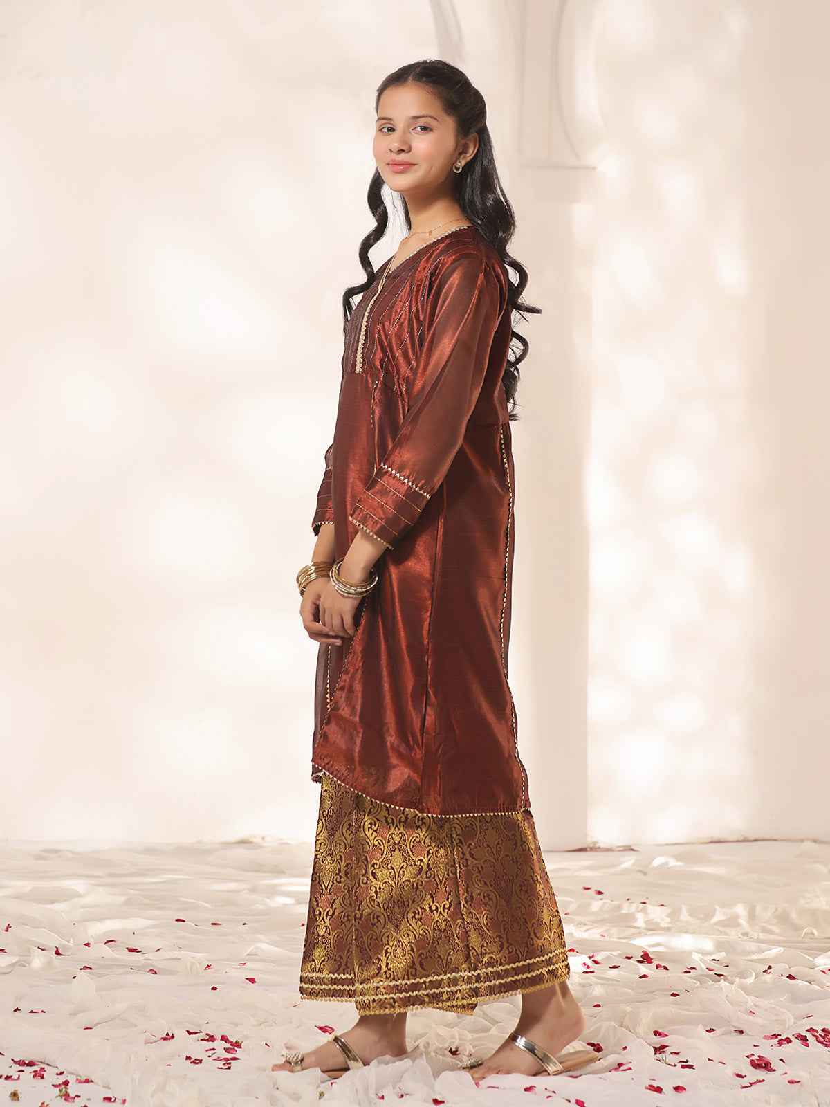 1Pc Fancy Pret Kurti Masoori Maroon - OGKTG-23001
