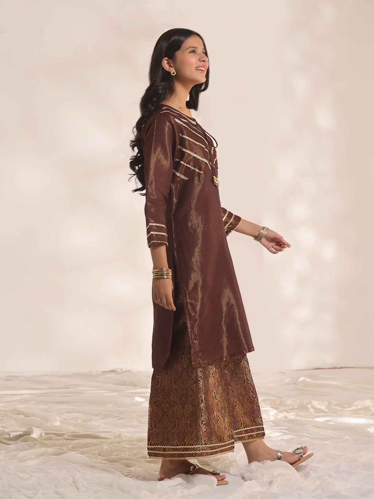 1Pc Fancy Pret Kurti Masoori Maroon - OGKTG-2303016