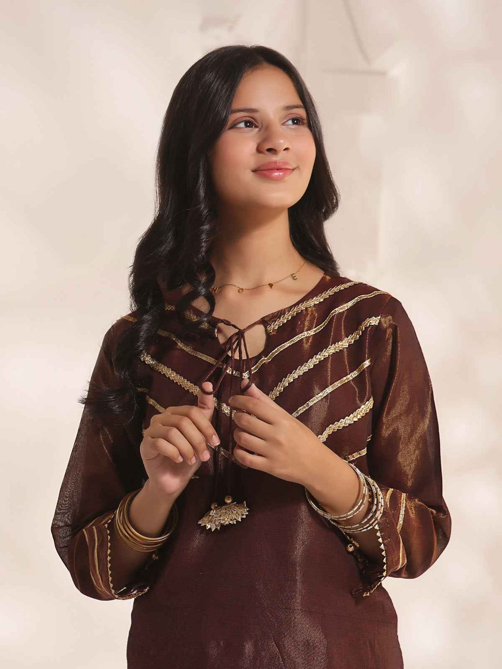 1Pc Fancy Pret Kurti Masoori Maroon - OGKTG-2303016
