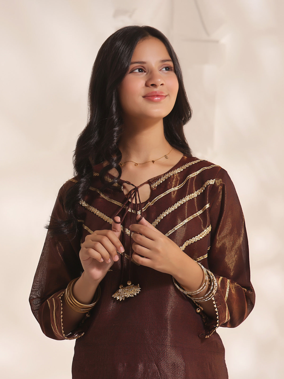 1Pc Fancy Pret Kurti Masoori Maroon - OGKTG-2303016