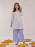 2Pc Printed Pret Shirt Trouser Lawn White & Purple - OG2P-2401042