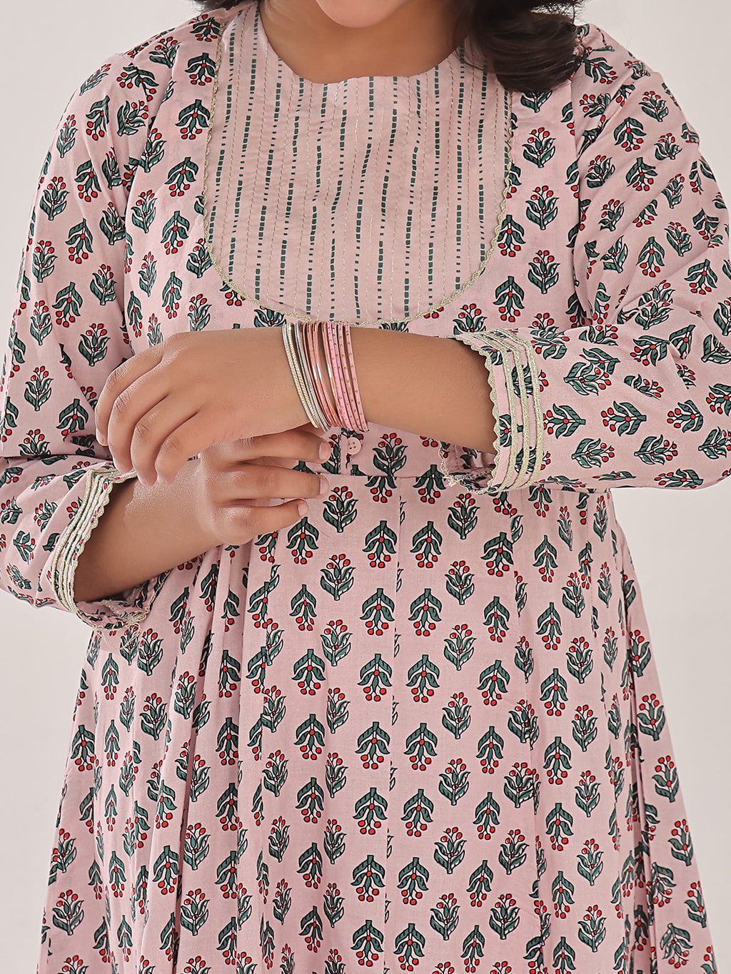 2Pc Printed Pret Shirt Trouser Lawn Pink & Green - OG2P-2401043-1