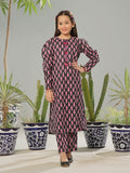 2Pc Printed Pret Shirt Trouser Lawn Black & Pink - OG2P-2403004