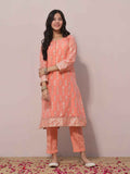 1Pc Printed Pret Kurti Jacquard Orange - OGKTG-2303025-1