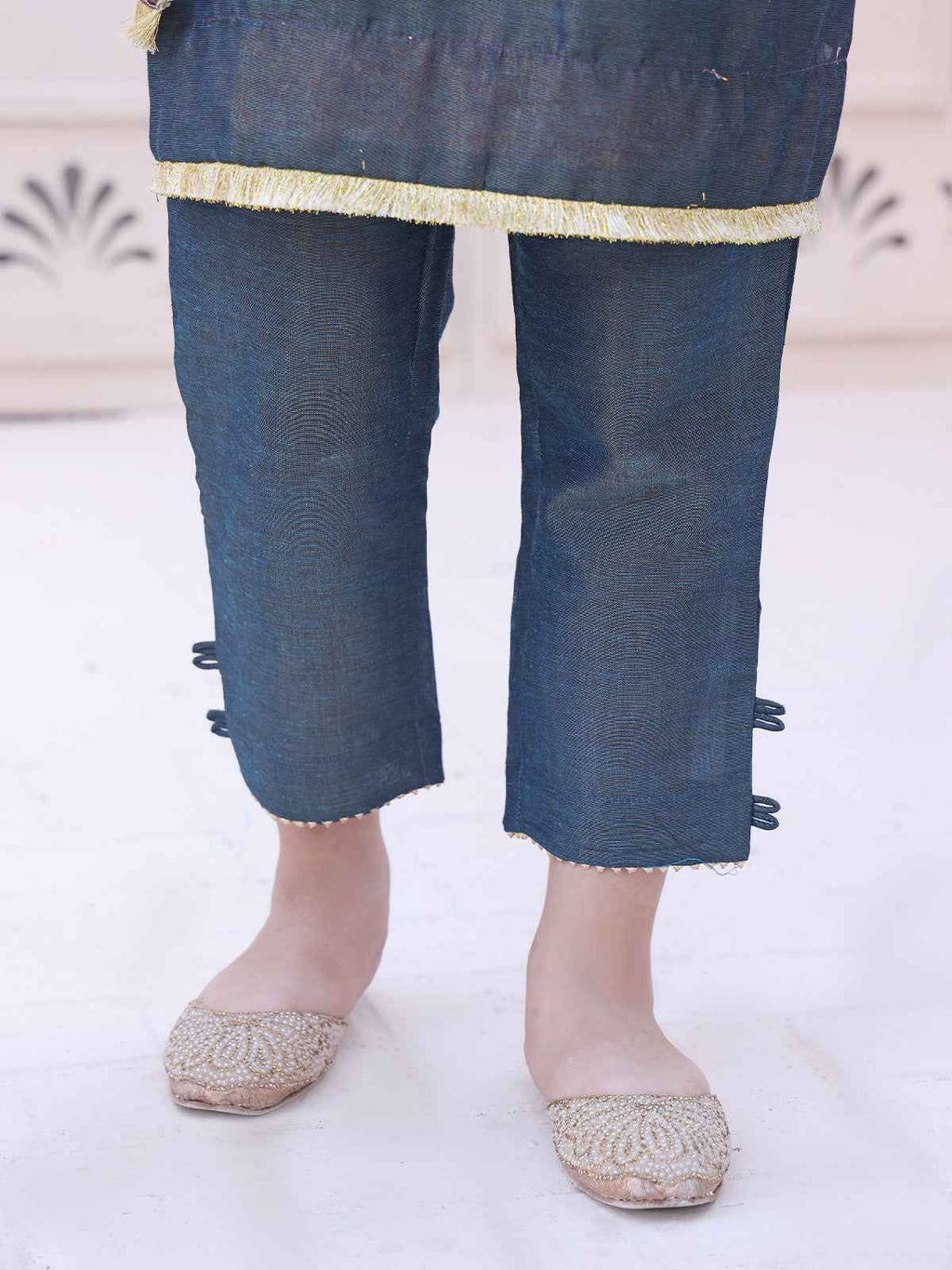 Girls' Navy Blue Masoori Trouser - OGSP-2209008-A