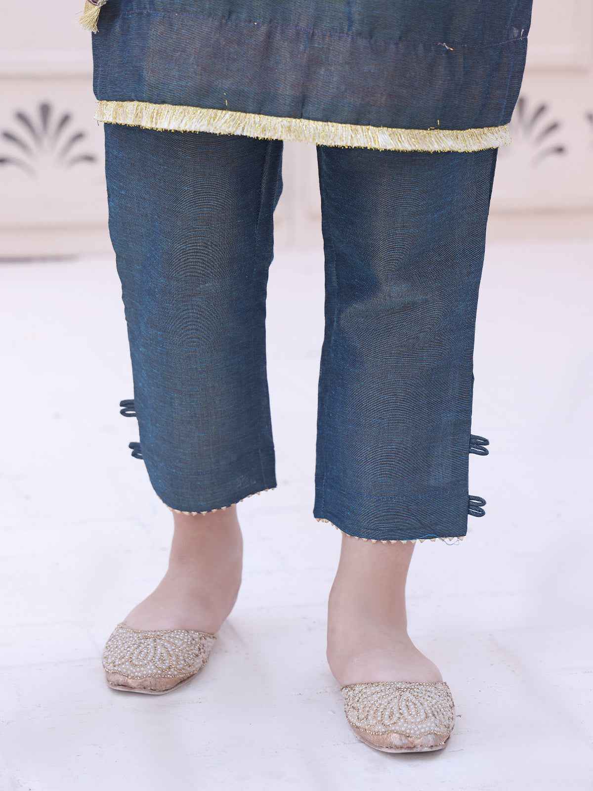 Girls' Navy Blue Masoori Trouser - OGSP-2209008-A