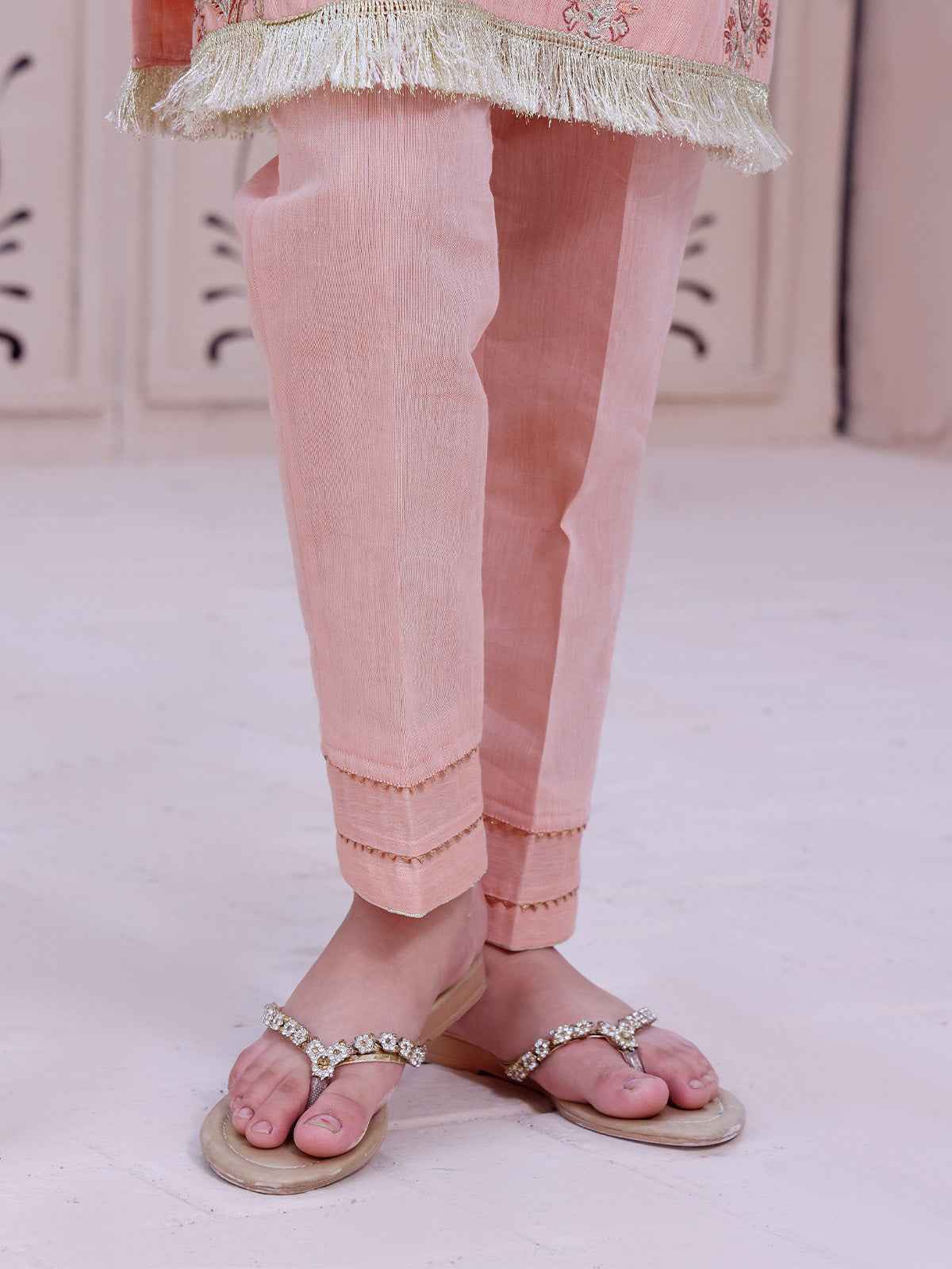 Girls' Peach Masoori Trouser - OGSP-2209011-A