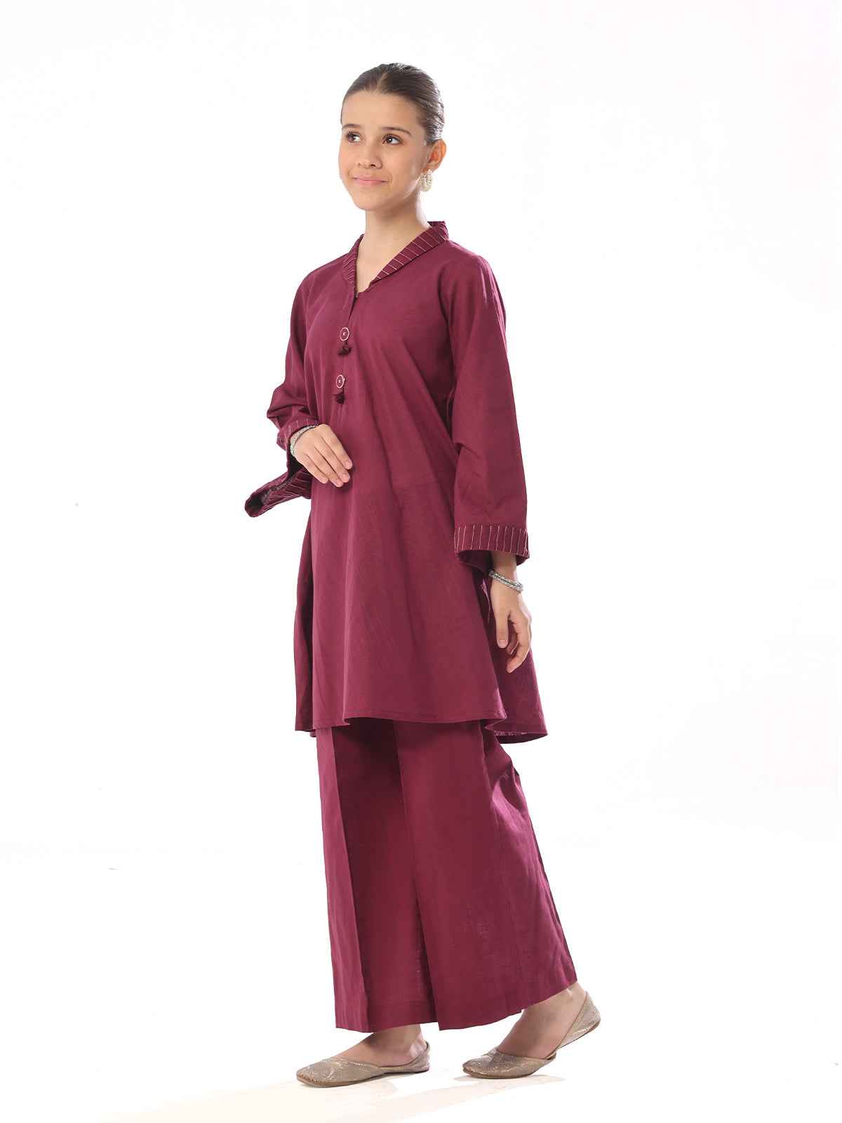 2Pc Dyed Pret Shirt Trouser Khaddar Dark Purple - OG2P-2408010