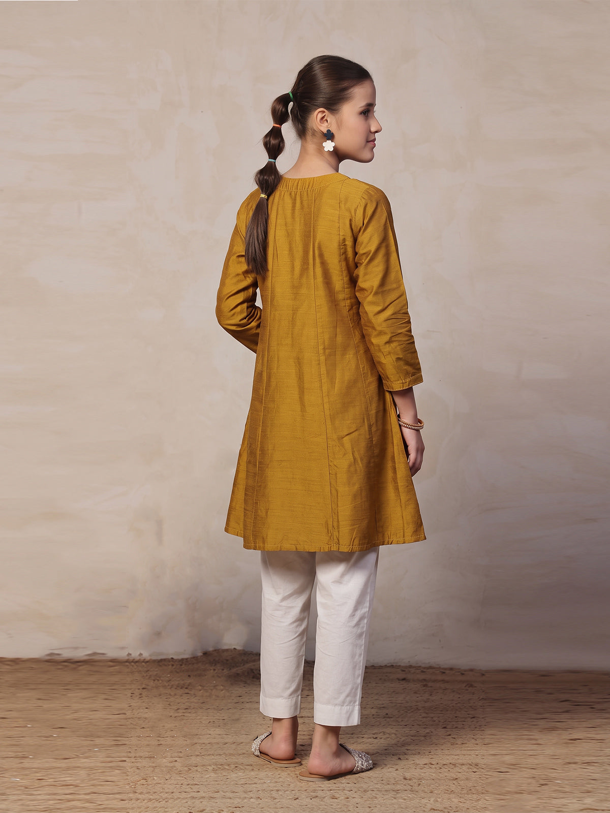 1Pc Dyed Pret Kurti Mustard - OGKTG-25079