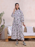 1Pc Printed Pret Kurti Cambric White & Black - OGKT-2412064