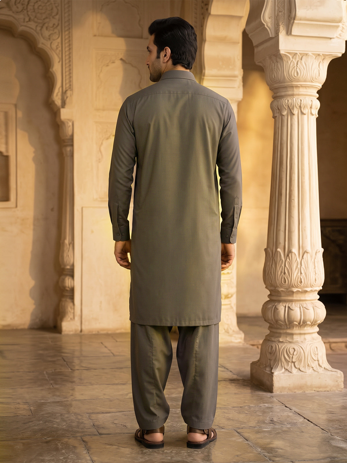 Mens Unstitched Suit Milord Blended Grey Brown_WW-214