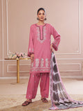 2PCs Embroidered Pret Shirt Dupatta Dyed Slub Cambric Tea Pink - OWE2P-2503006