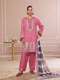 2PCs Embroidered Pret Shirt Dupatta Dyed Slub Cambric Tea Pink - OWE2P-2503006