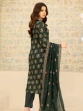 Wijdan Zarqash Gold Emerald Grace Embroidered Lawn Suit
