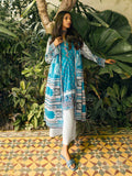 2Pc Printed Pret Shirt Dupatta Cambric Ferozi - OW2P-2309006