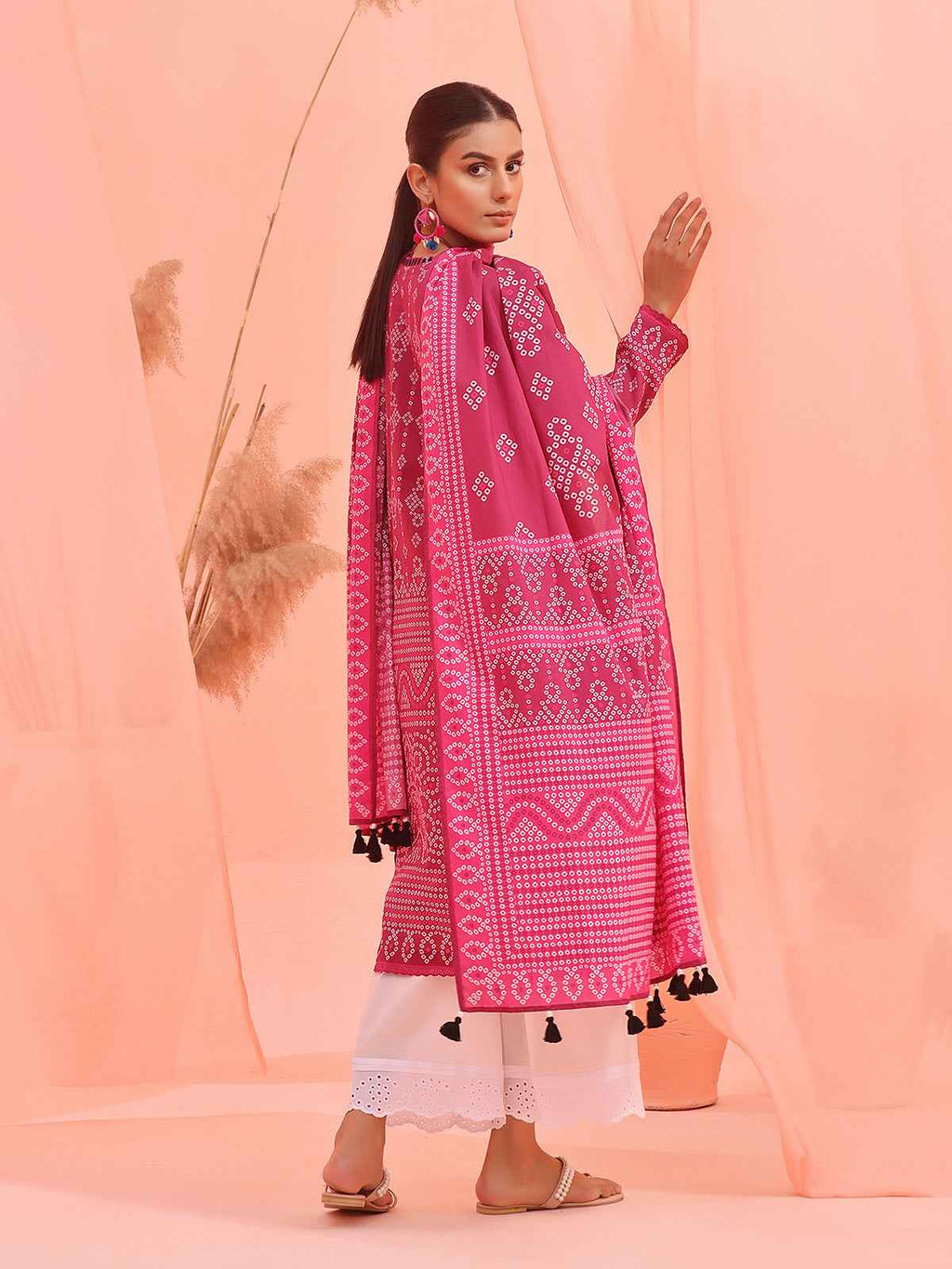 2Pc Printed Pret Shirt Dupatta Lawn Magenta - OW2P-2401040