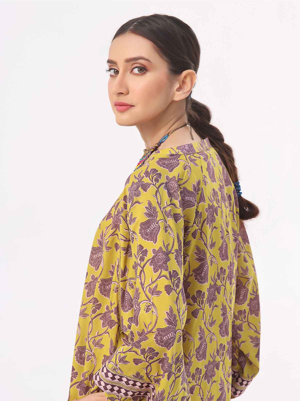 1Pc Printed Pret Kurti Lawn Mehndi - OWKT-2401006