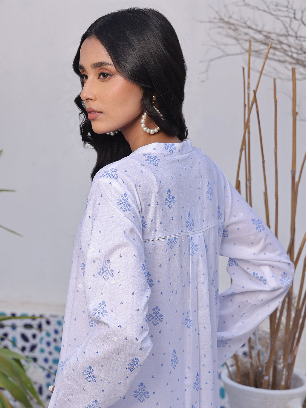 1Pc Printed Pret Kurti Dobby - OWKTG-2310008