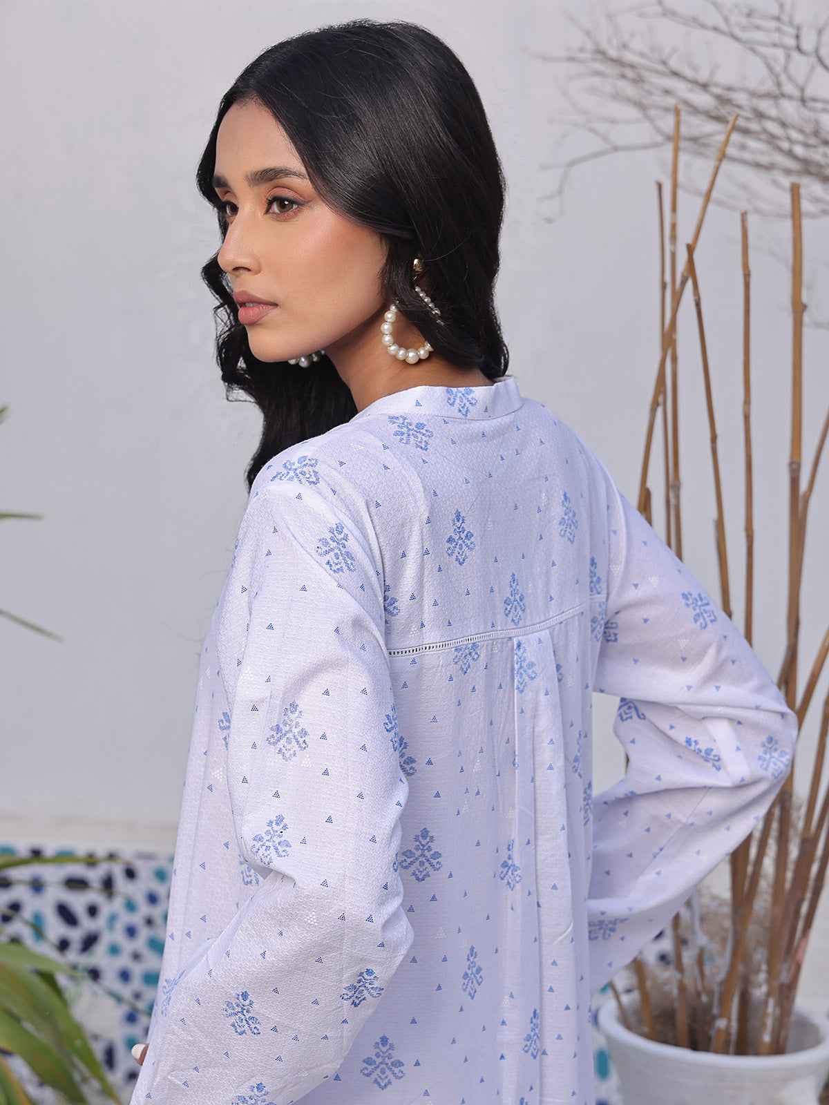 1Pc Printed Pret Kurti Dobby - OWKTG-2310008