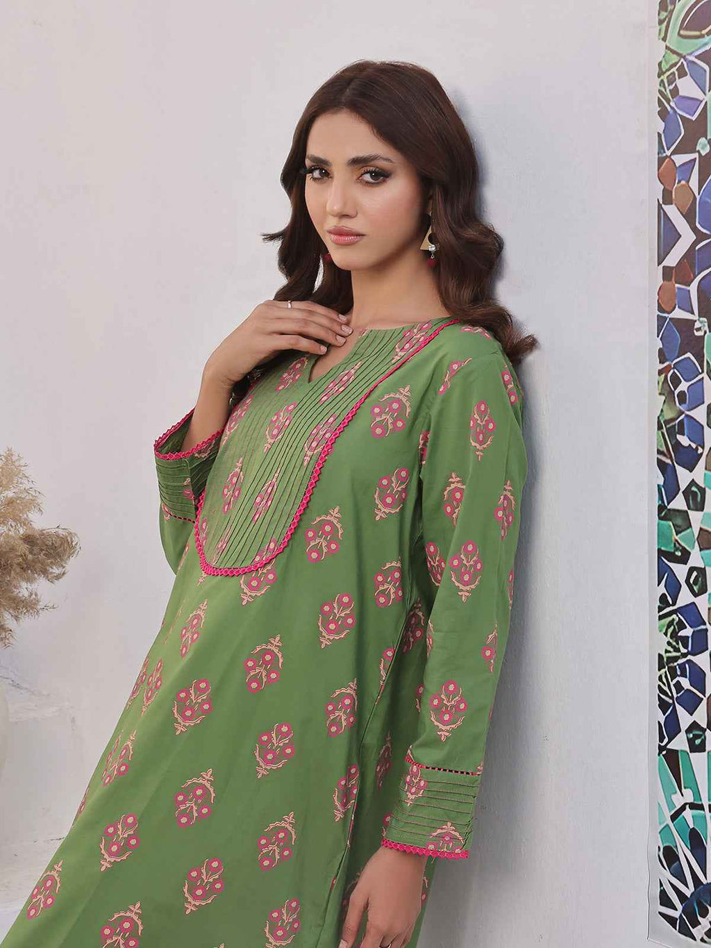 1Pc Printed Pret Kurti Lawn - OWKTG-2310029